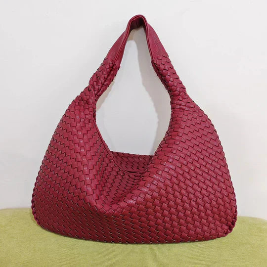 Valentina - sac shopping tissé en rouge